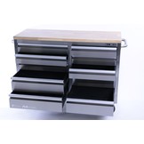 TM 136 cm Profi stainless steel tool trolley / workbench with wooden top