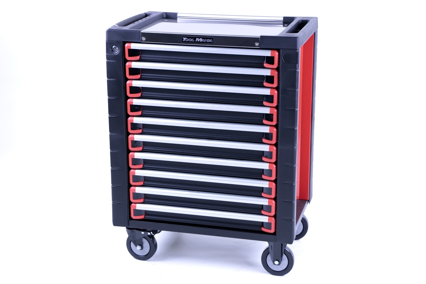 TM 10 Drawers premium Tool trolley BLACK / Red