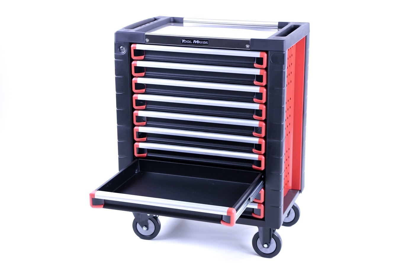 TM 10 Drawers premium Tool trolley BLACK / Red