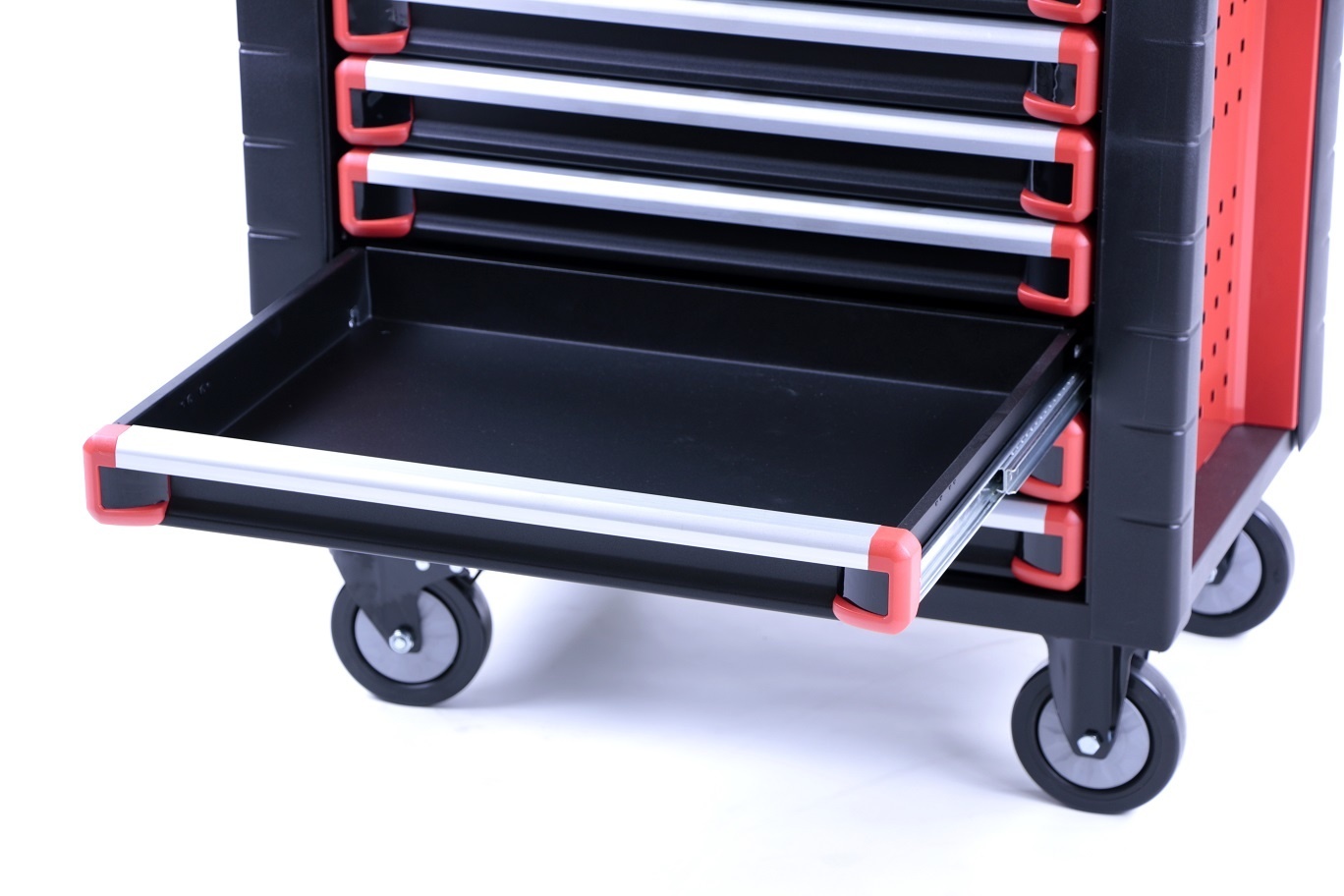 TM 10 Drawers premium Tool trolley BLACK / Red