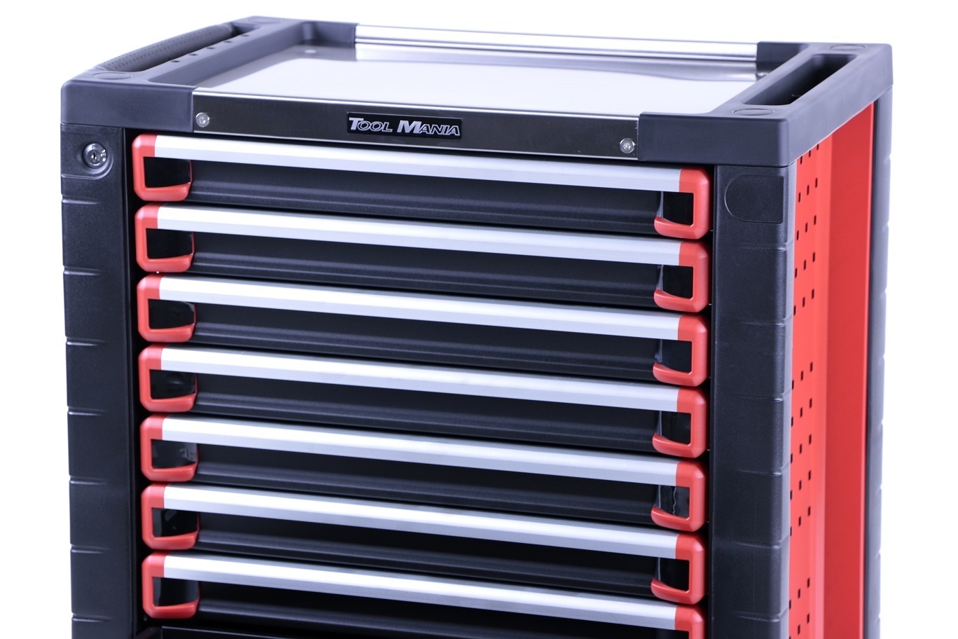 TM 10 Drawers premium Tool trolley BLACK / Red