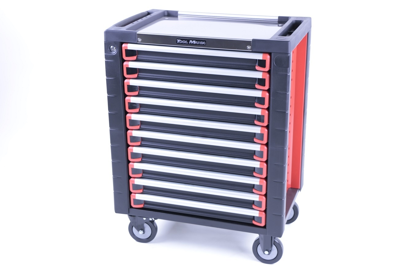 TM 10 Drawers premium Tool trolley BLACK / Red