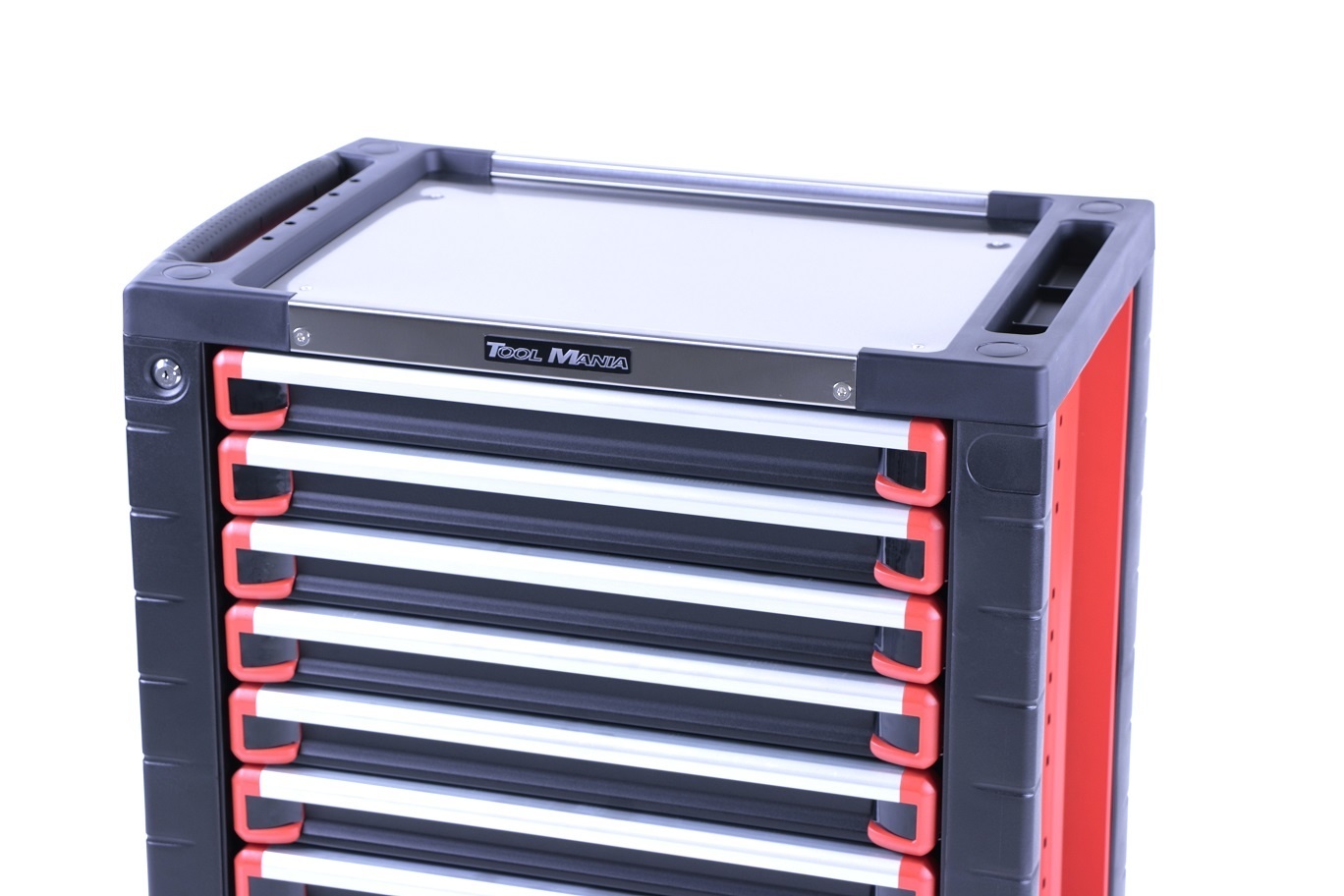 TM 10 Drawers premium Tool trolley BLACK / Red