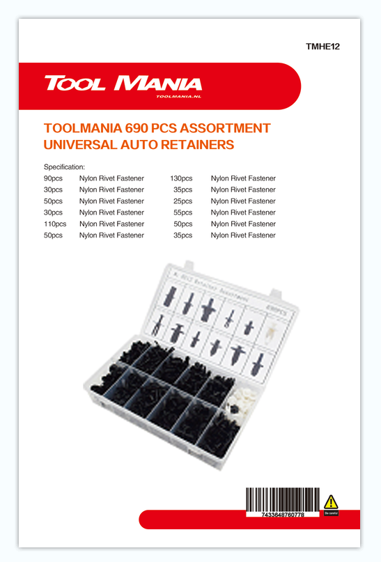 TM 690 Piece Assortment upholstery clips for VW , BMW , VOLVO