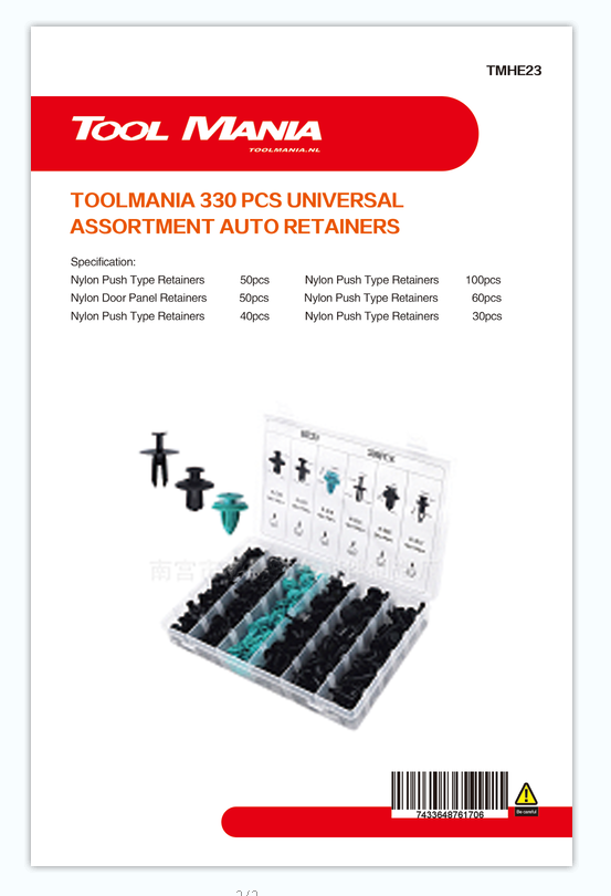 TM 330 Piece Assortment Upholstery Clips MIX