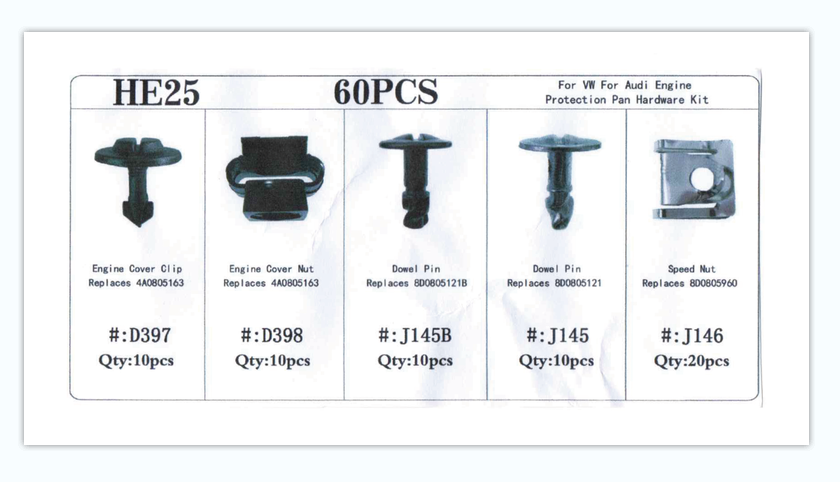 TM 60 Piece Assortment of body clips, Screws for VW , AUDIA