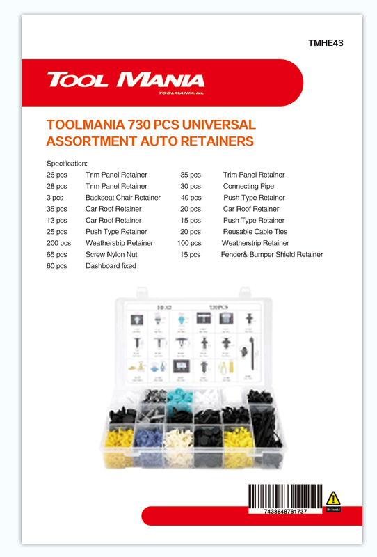 TM 730 Delige Assortiment bekleding Clips  MIX