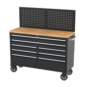 TM TM 146 cm Profi Tool trolley / Workbench with wooden top and rear wall