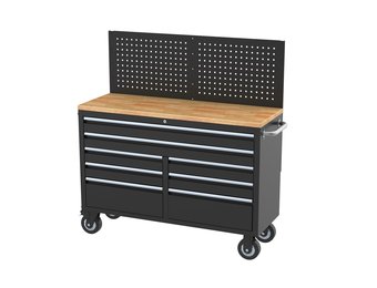 TM 146 cm Profi Gereedschapswagen / Werkbank met Houten Blad en Achterwand