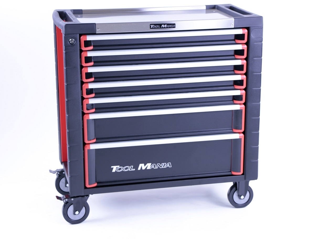 TM 7 Drawers premium Tool trolley BLACK / Red XL