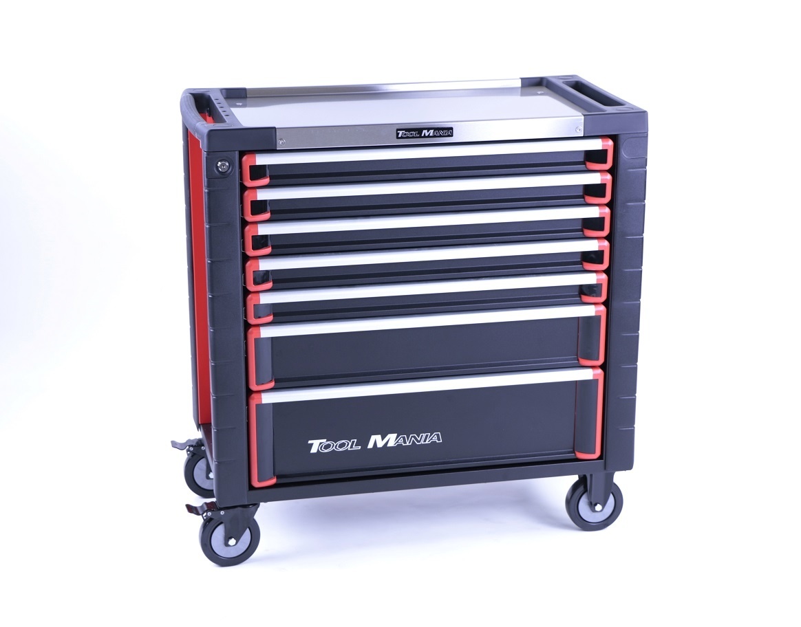 TM 7 Drawers premium Tool trolley BLACK / Red XL