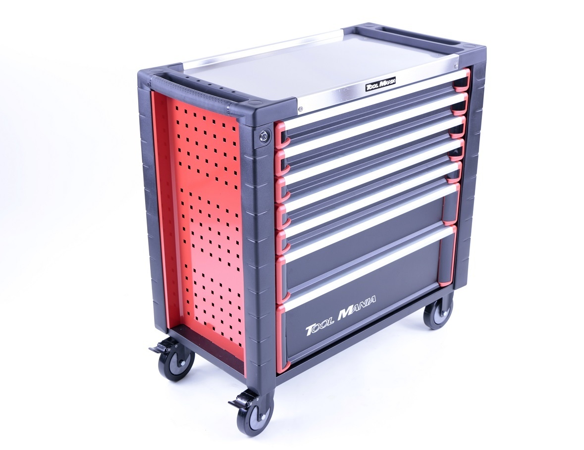 TM 7 Drawers premium Tool trolley BLACK / Red XL