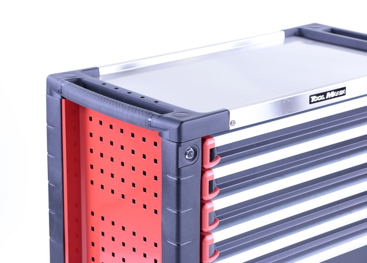 TM 7 Drawers premium Tool trolley BLACK / Red XL
