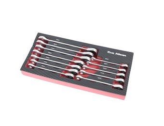 TM 12 Piece Plug Ring, Ratchet, Spanner Set in foam carbon look inlay