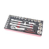 TM 26 Piece 1/2 socket set foam carbon look inlay