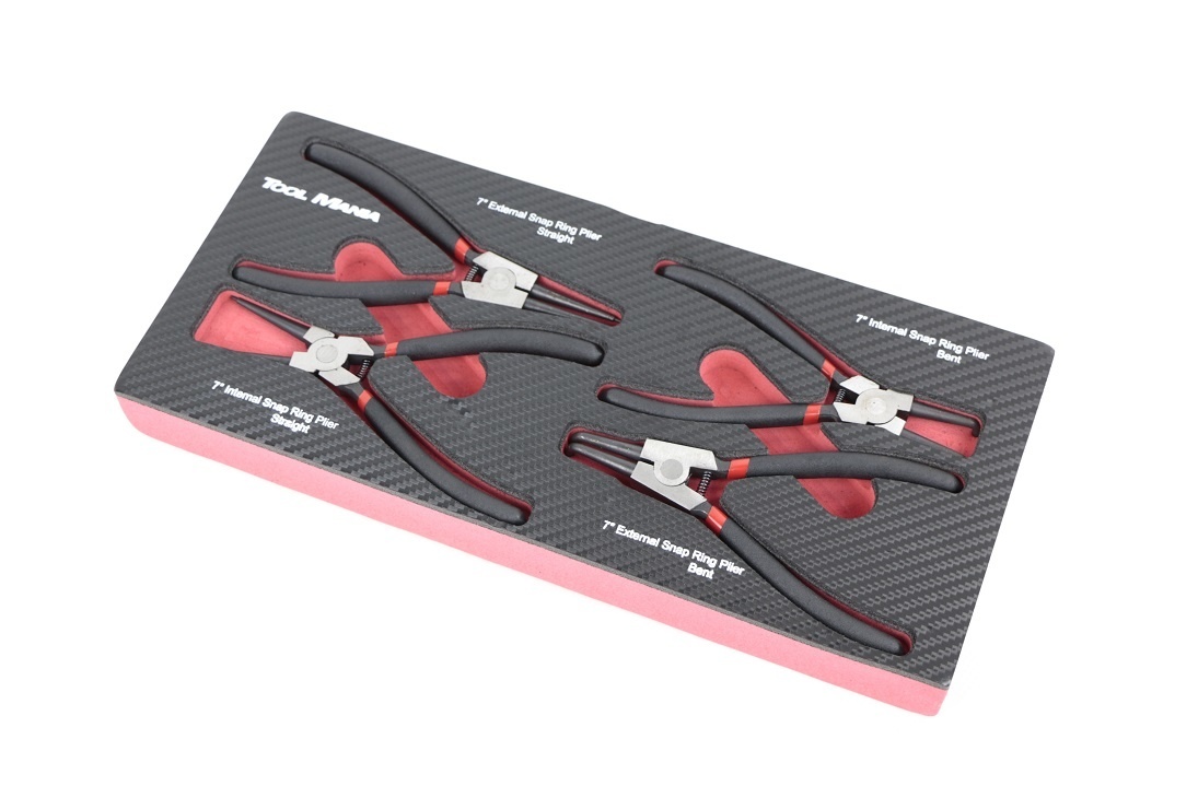 TM 4 Delige Zegeringtangenset in foam carbon look inlay