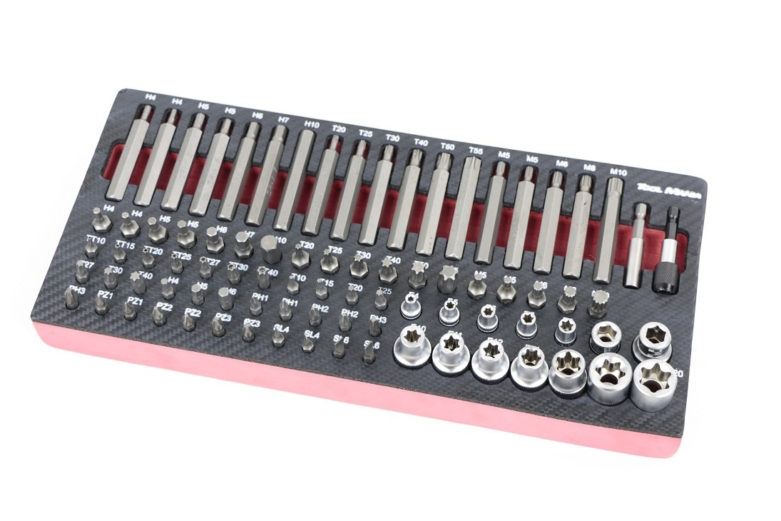 TM 85 Delige Bitset in foam carbon look inlay