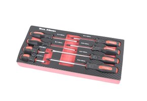 TM 8 Piece Screwdriver set in foam carbon look inlay