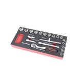 TM 20 Delige 3/8 doppenset foam carbon look inlay