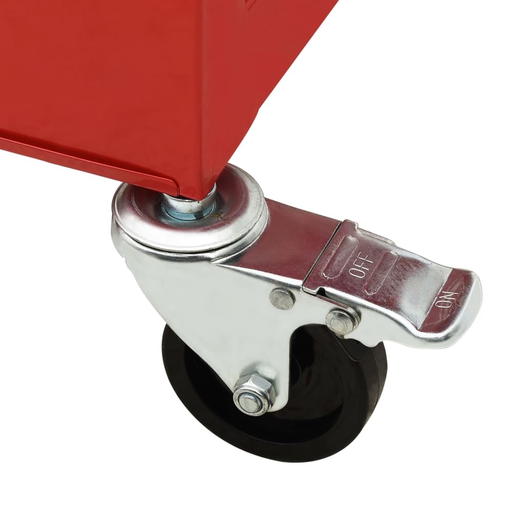 Gereedschapswagen met 4 lades staal rood