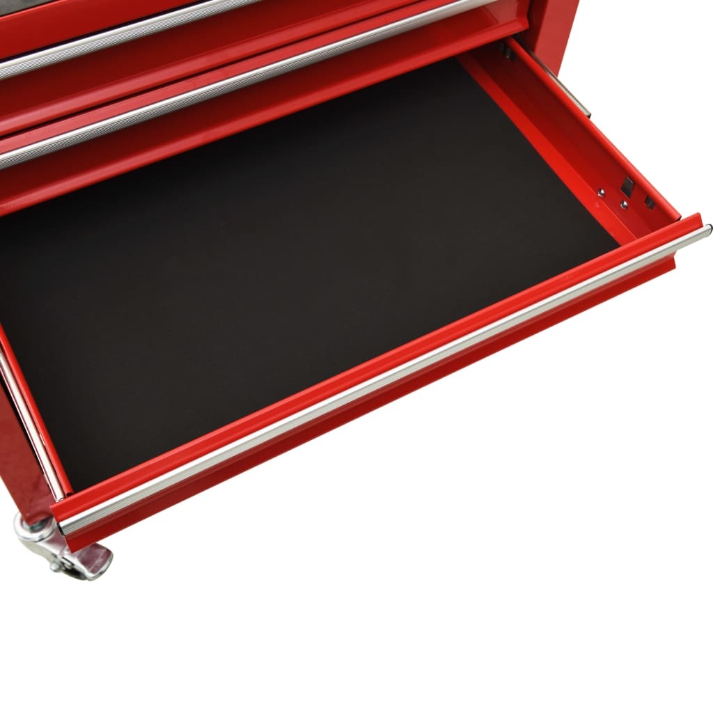 Gereedschapswagen met 4 lades staal rood