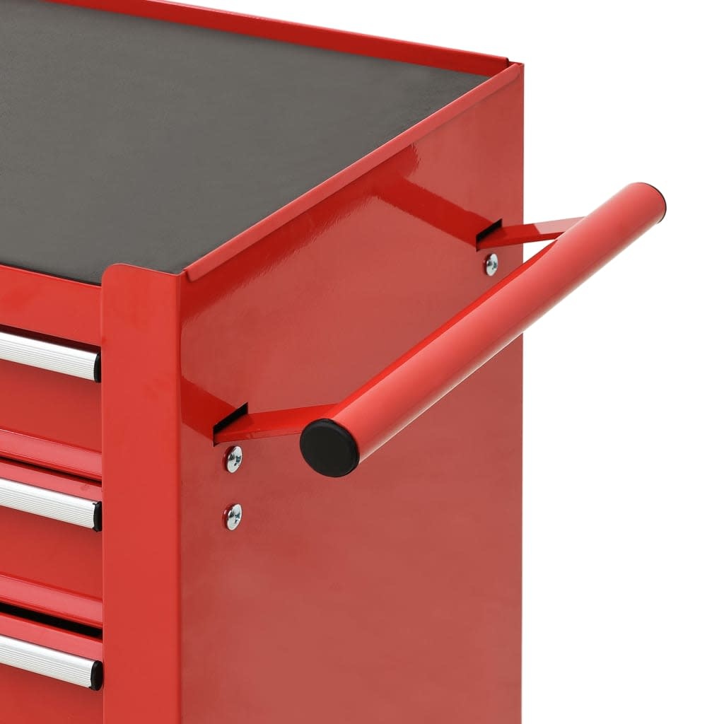Gereedschapswagen met 4 lades staal rood