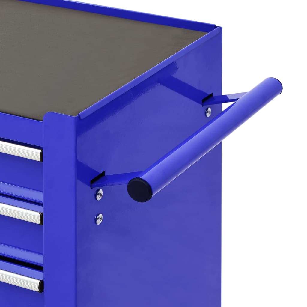 Gereedschapswagen met 4 lades staal blauw