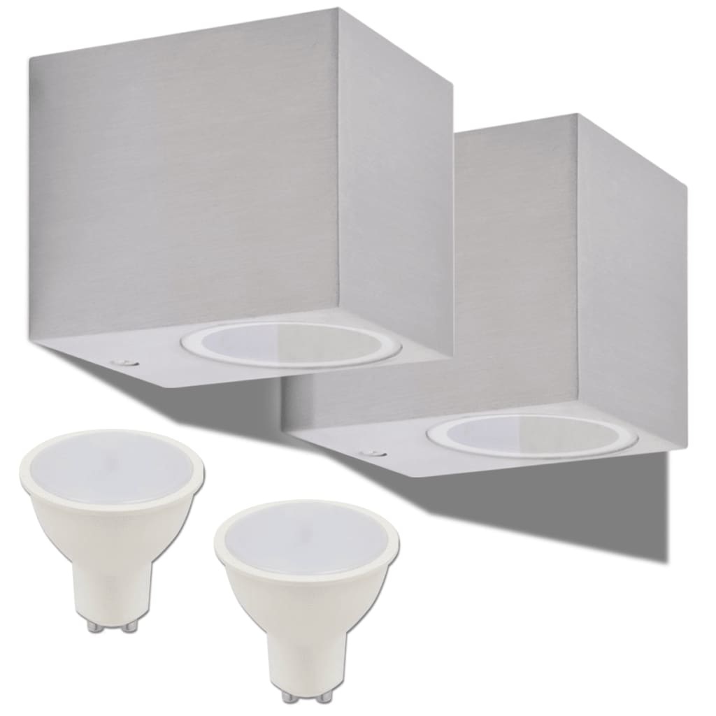 VD LED wandlamp tuin neerwaarts vierkant 2 st