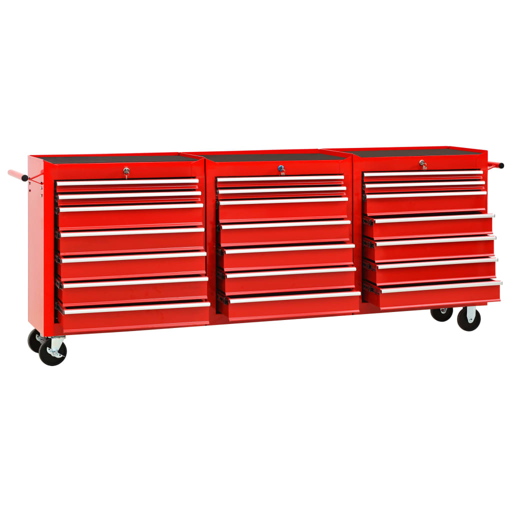 VD Gereedschapswagen met 21 lades staal rood