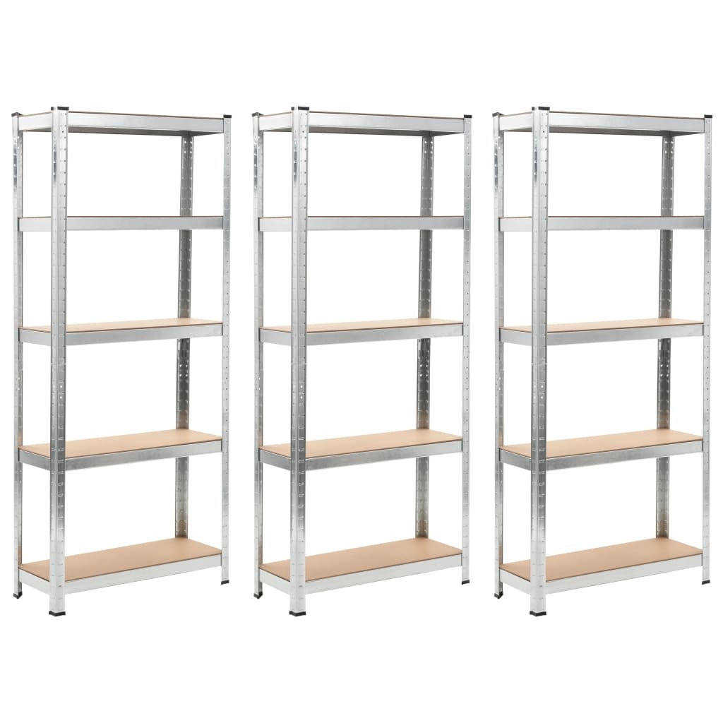VD Legbordstelling, Garagestelling, Opbergrek MDF metaal 3 stuks