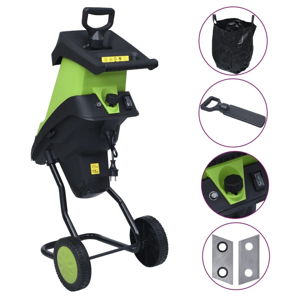 TM Fluisterstille Elektrische Hakselaar 2400W - Tuinhakselaar / Houtversnipperaar voor 39 mm Takken