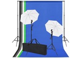 VD Fotostudio set met 5 gekleurde achtergronden / 2 paraplu's