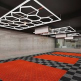 TM Led showroom , hexagon verlichting , Auto detailing honingraat  verlichting 241 x 478 cm