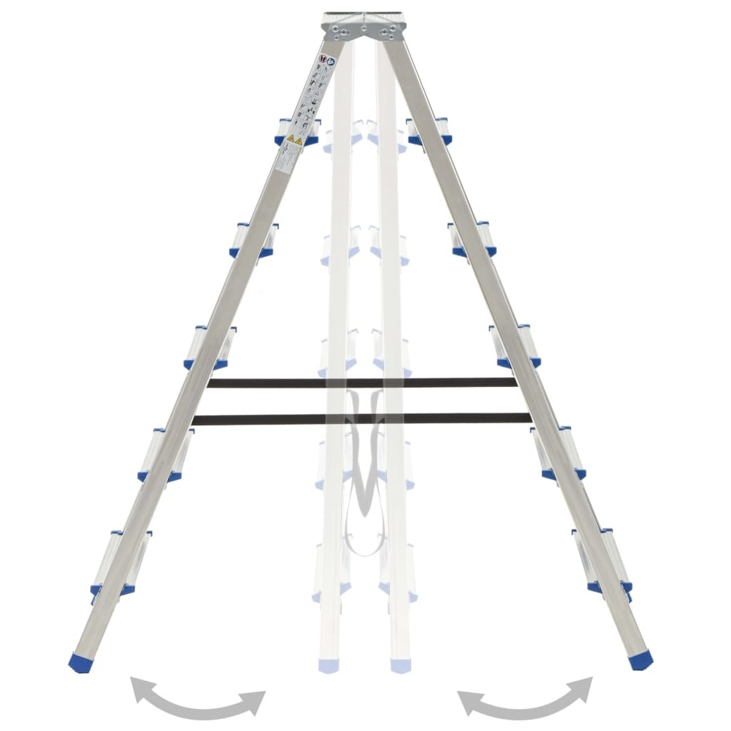 VD Huishoudtrap met 6 treden dubbelzijdig 136 cm aluminium