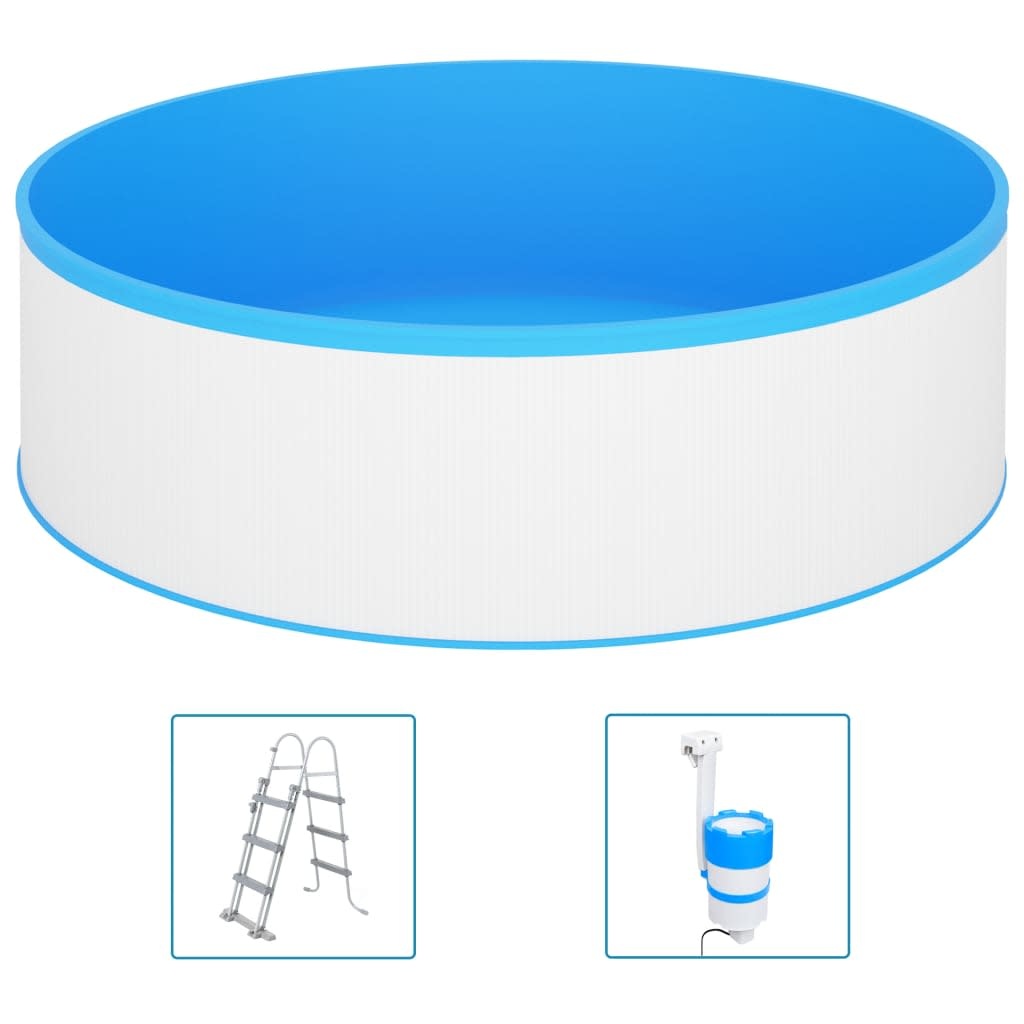 Splasher pool met ladder en pomp 350 x 90 cm wit