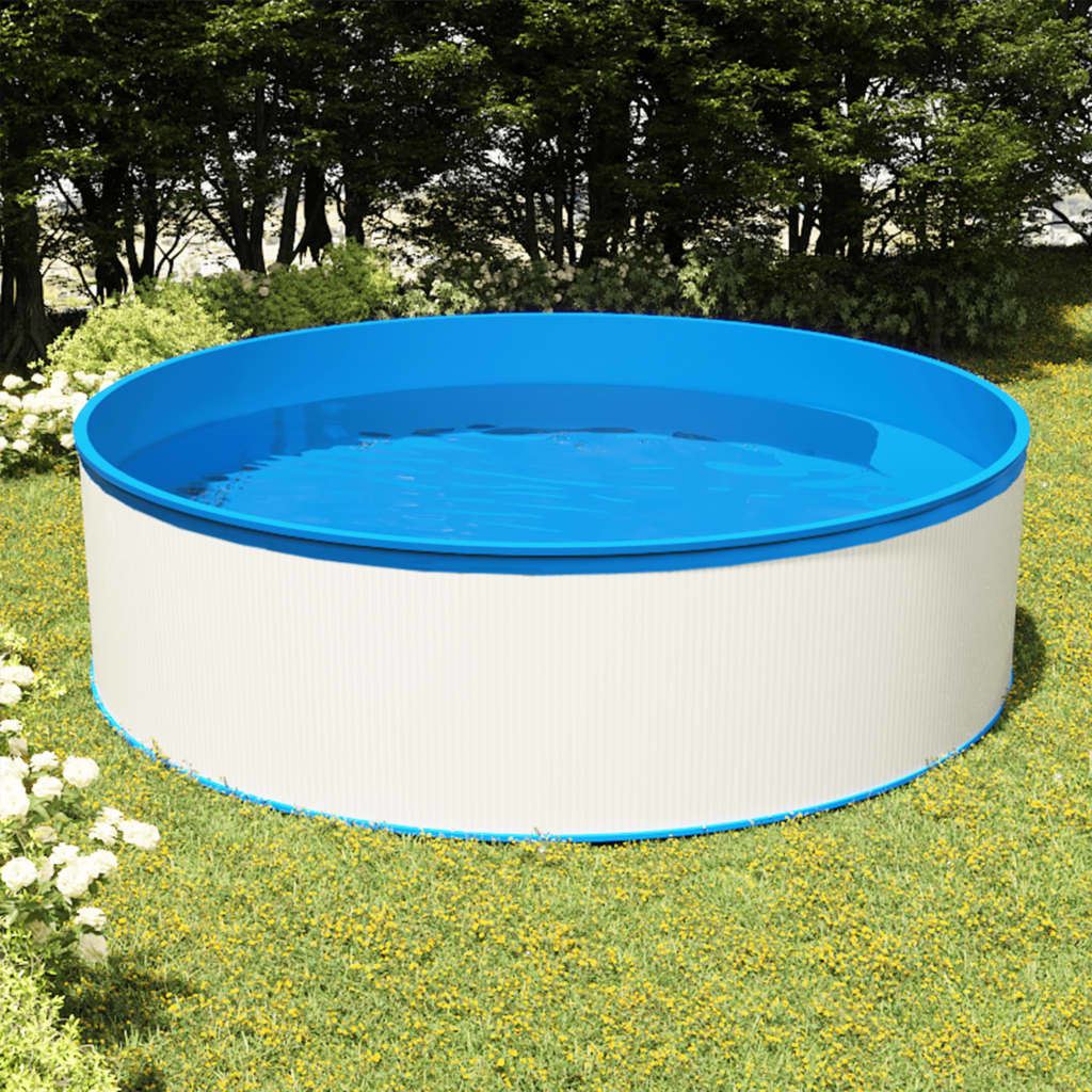 Splasher pool met ladder en pomp 350 x 90 cm wit