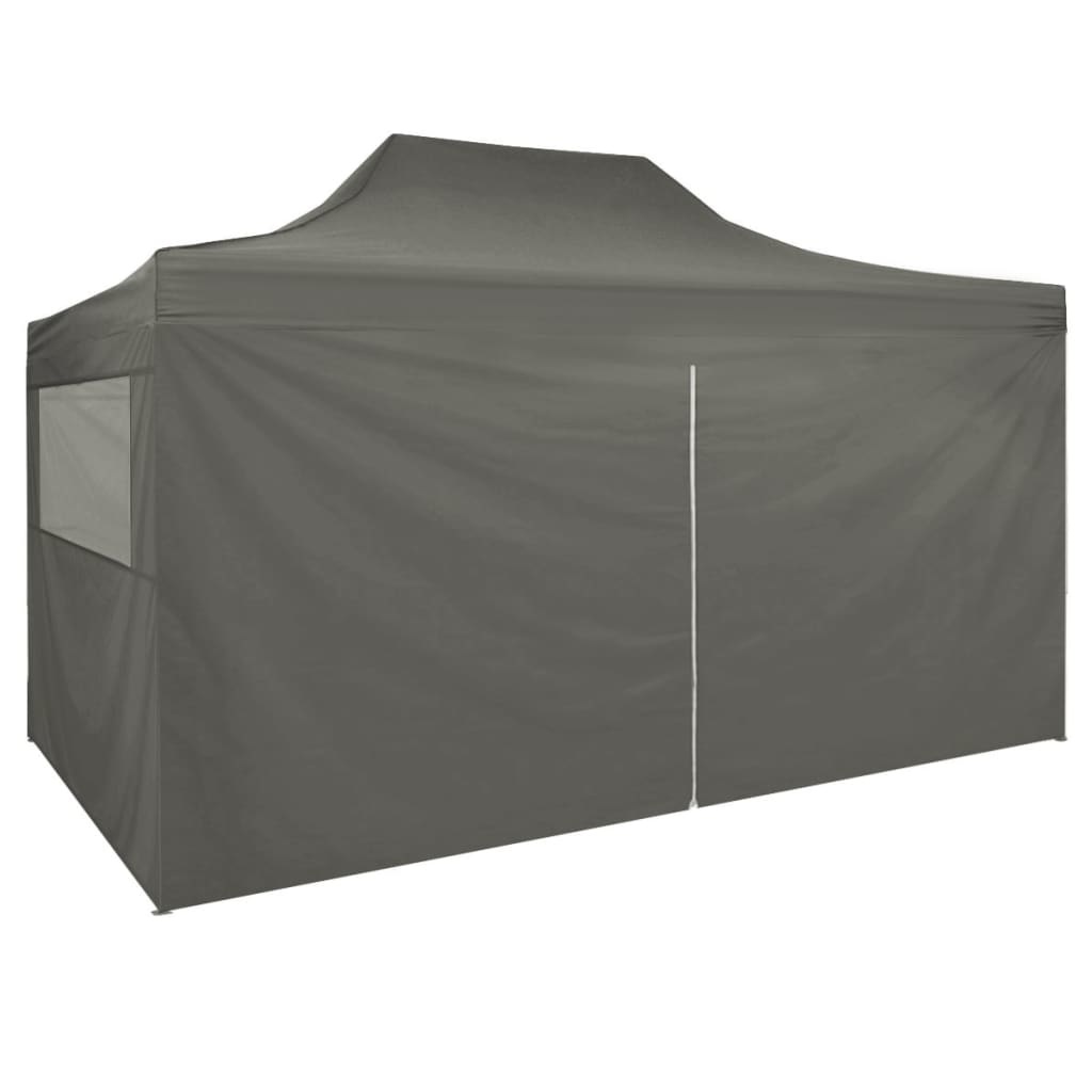 Vouwtent pop-up met 4 zijwanden 3 x 4,5 m antraciet