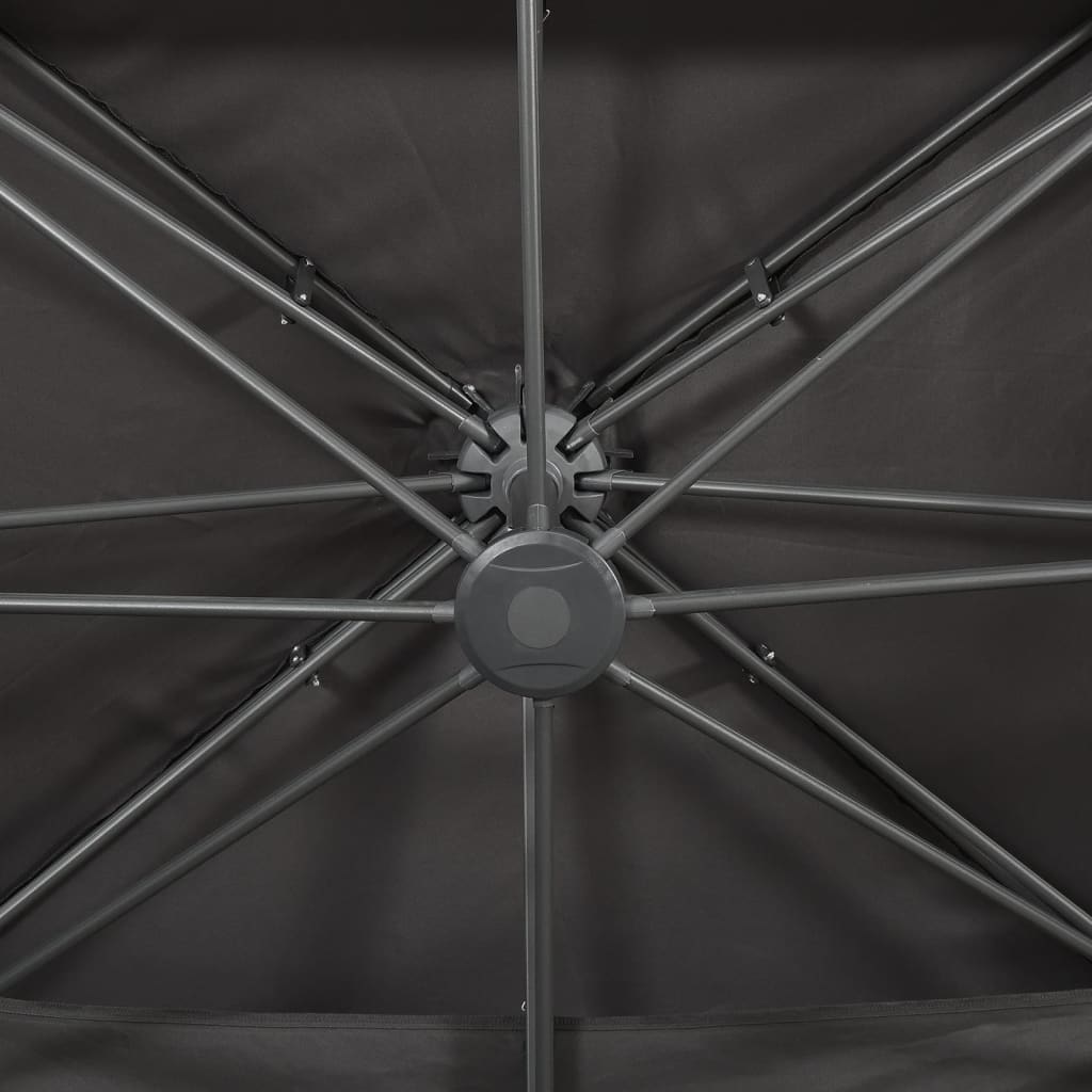 Zweefparasol met dubbel dak 400 x 300 cm antracietkleurig