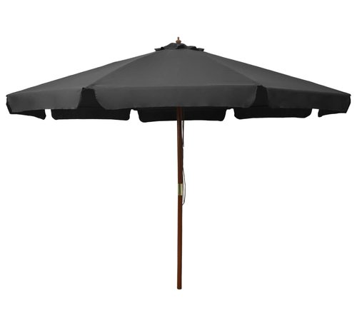 Parasol met houten paal 330 cm antraciet
