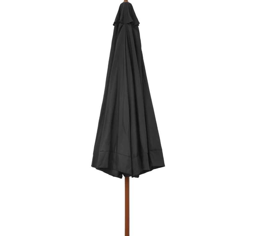 Parasol met houten paal 330 cm antraciet
