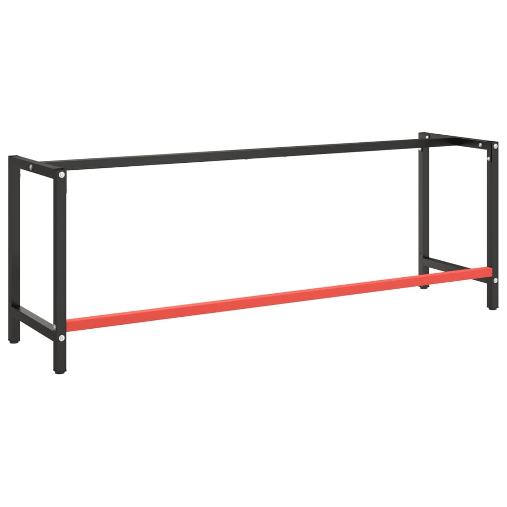 VD Werkbankframe 220 x 57 x 79 cm metaal matzwart en mat rood