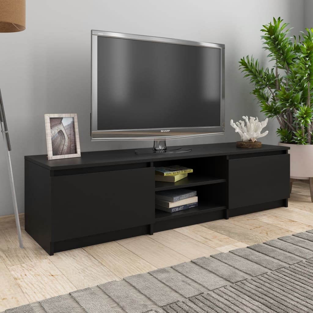 formaat Dominant Woning VD Tv-meubel 140 x 40 x 35,5 cm spaanplaat zwart - ToolMania