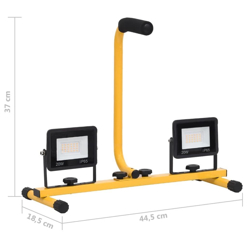 VD Werklamp - Bouwlamp met handvat LED 2 x 20 W koudwit