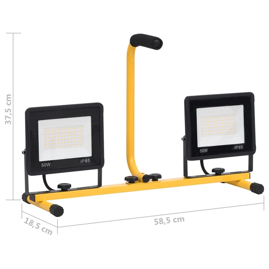 VD Werklamp - Bouwlamp met handvat LED 2x50 W koudwit