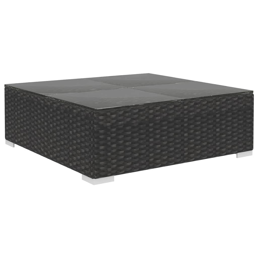 VD 8 delige Loungeset met kussens poly rattan zwart