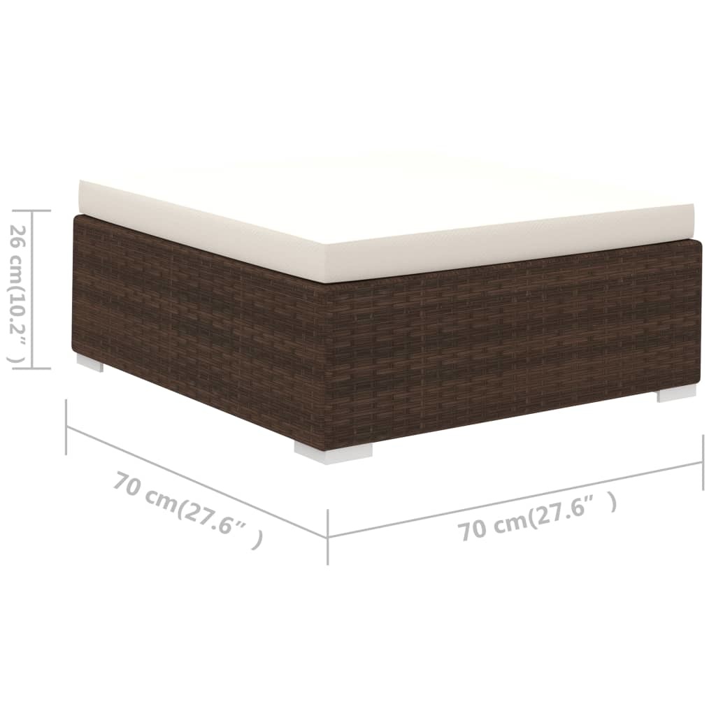 VD 6 delige Loungeset met kussens poly rattan bruin