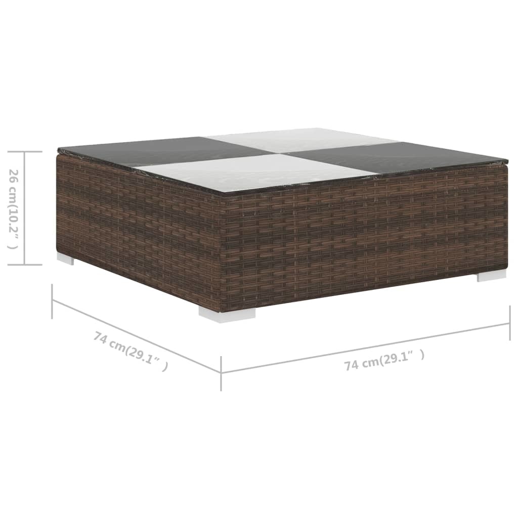 VD 6 delige Loungeset met kussens poly rattan bruin