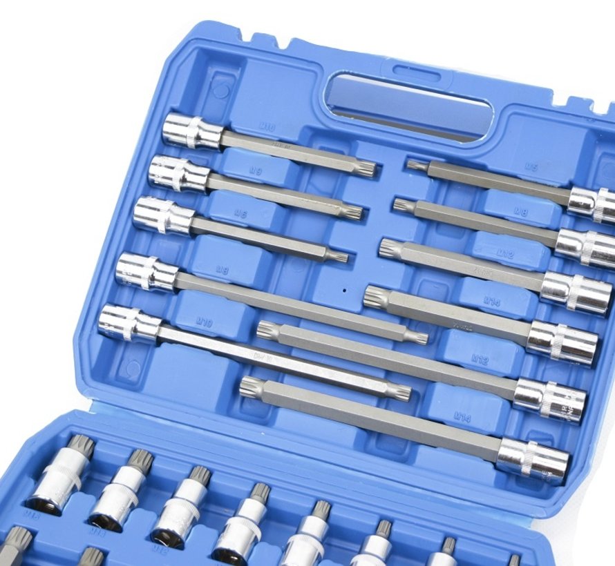 TECPO Steeksleutelset binnen veeltand 1/2 inch 12-kant dopsleutels 26-delig