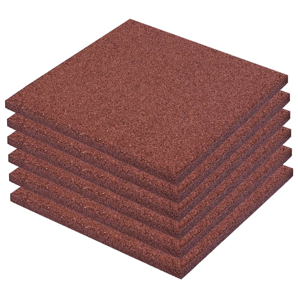 TM Valtegel 6 st 50x50x3 cm rubber rood