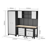 TM premium modulair werkplaatssysteem, 6-delig, matzwart